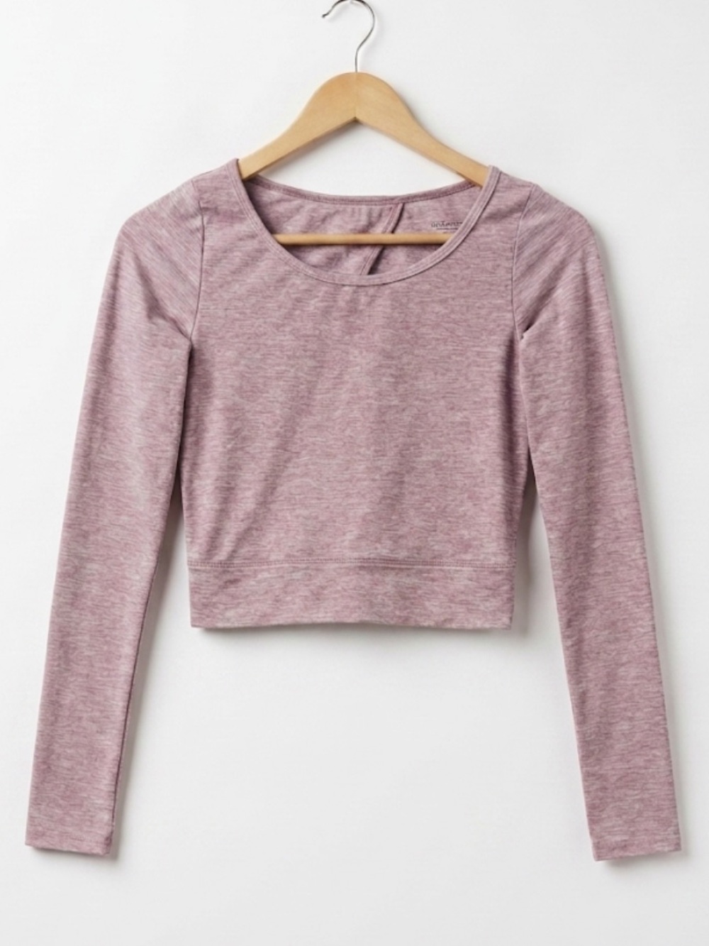 The Constant Open Back Crop Top Heathered Pink Small Athleisure Activewear